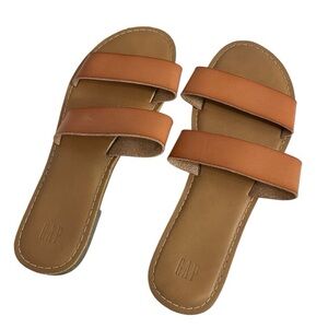GAP Double Strap Flat Slip On Sandals Size 8